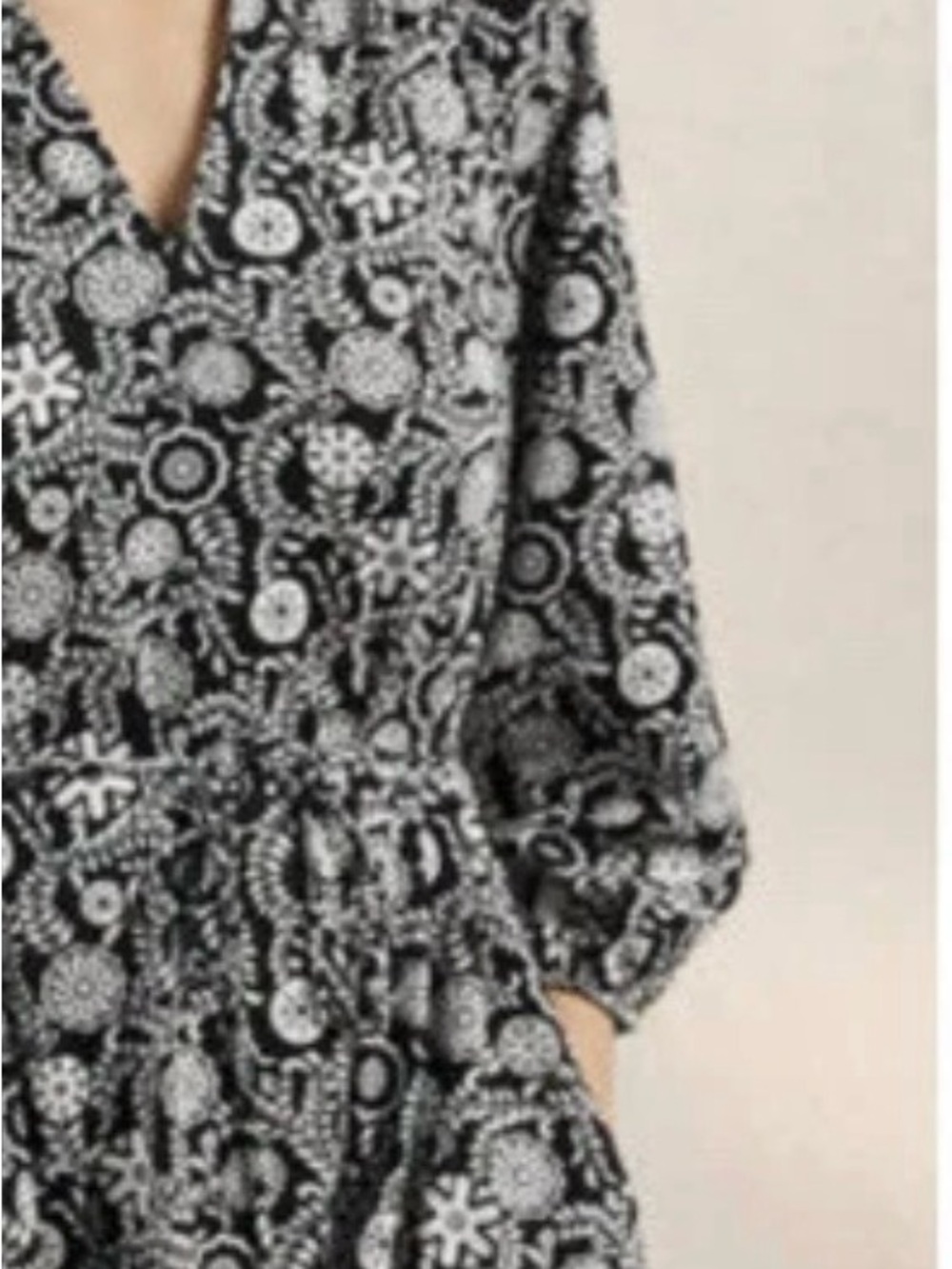 Boden Pure Cotton Mini Dress with 3/4 Sleeves and Side Pockets